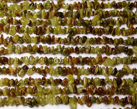 Grossular Garnet Gemstone Semi Precious Uncut Chips Strands For Jewelry